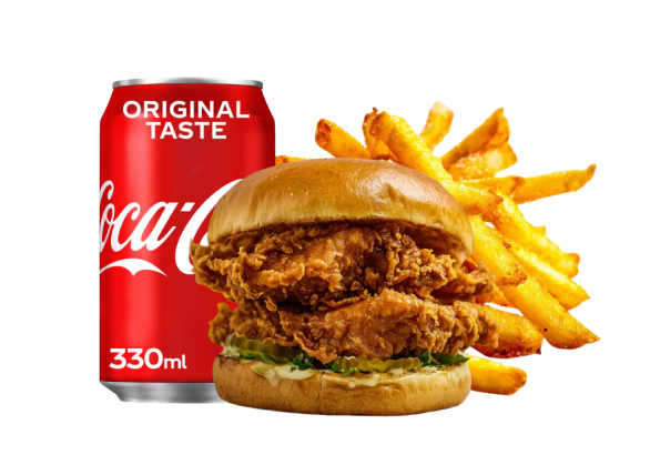 Menu Burger Poulet Frit - Frites Maison