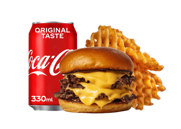 Menu Burger Double - Frites Gaufre